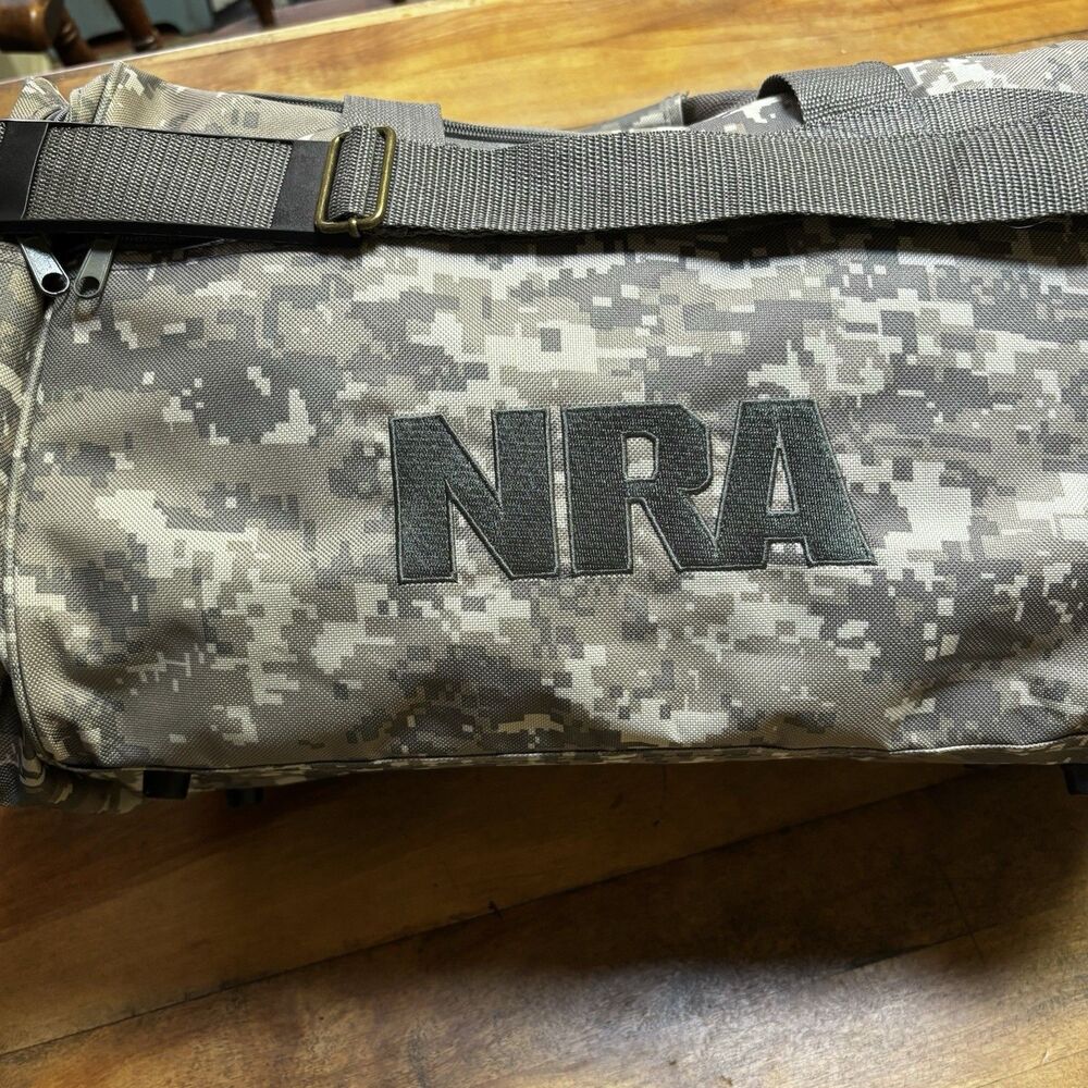 NRA Range Gear Duffle Bag Digital Camo Green Top Handle 18” x 10” x 6" Nylon